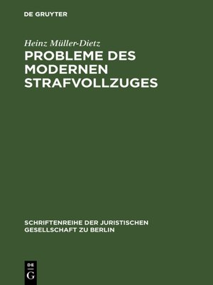 cover image of Probleme des modernen Strafvollzuges